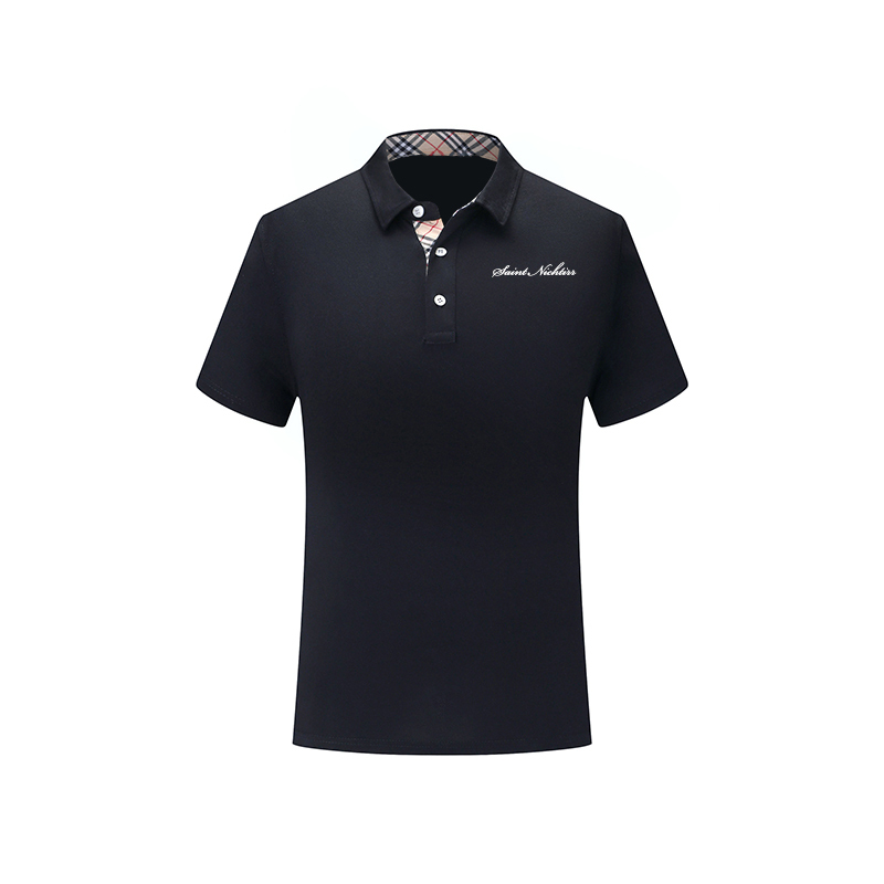 Saint Nichtirr2021春夏上新刺绣logo棉男士短袖立领polo衫