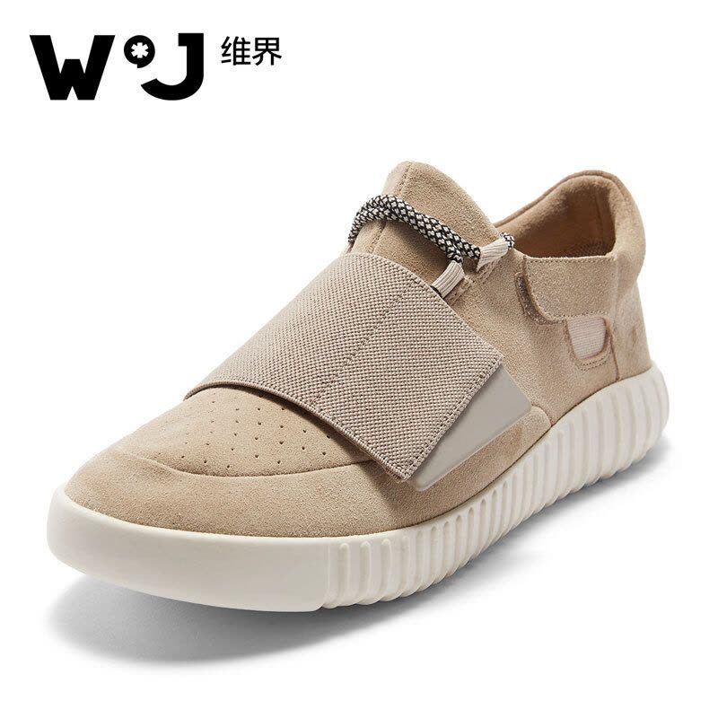 维界气场非凡新款真皮拼接男士板鞋图片