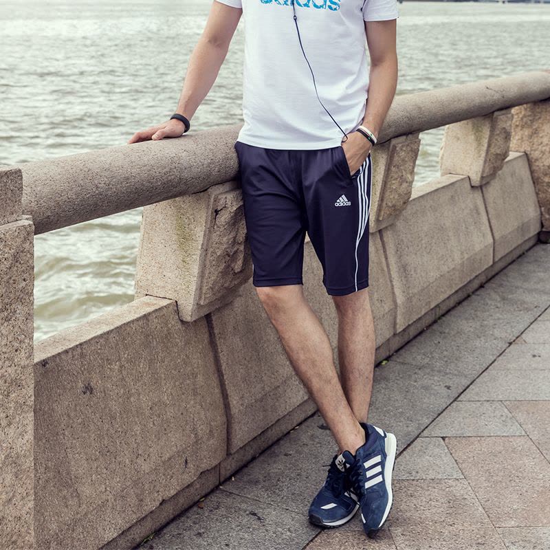 阿迪达斯跆拳道男装短裤夏五分裤跑步训练速干短裤图片