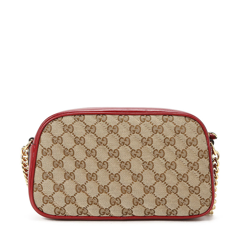 gucci古驰ggmarmont皮拼链条包单肩包斜挎包小号双g饰扣绗缝皮443497