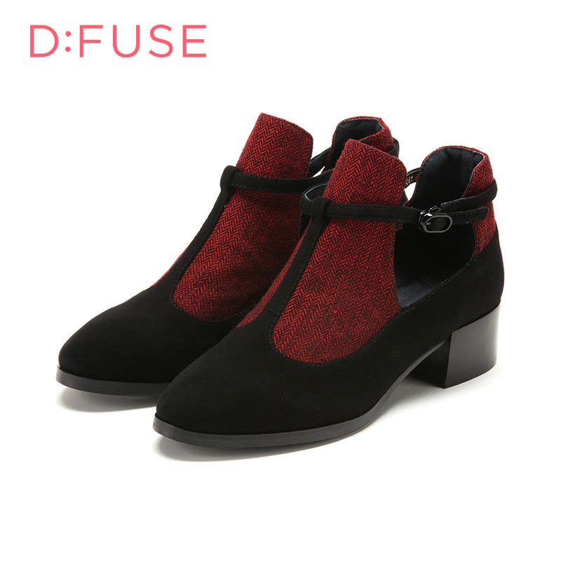 D：Fuse/迪芙斯秋新款深口方跟圆头简约时尚女单鞋DF53114031图片