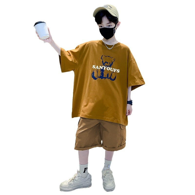 儿童装男童夏装套装新款夏季大童男孩夏款衣服潮帅气两件套薄