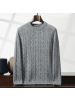 男士加厚圆领羊绒衫秋冬麻花针织长袖毛衣套头宽松羊毛针织打底衫
