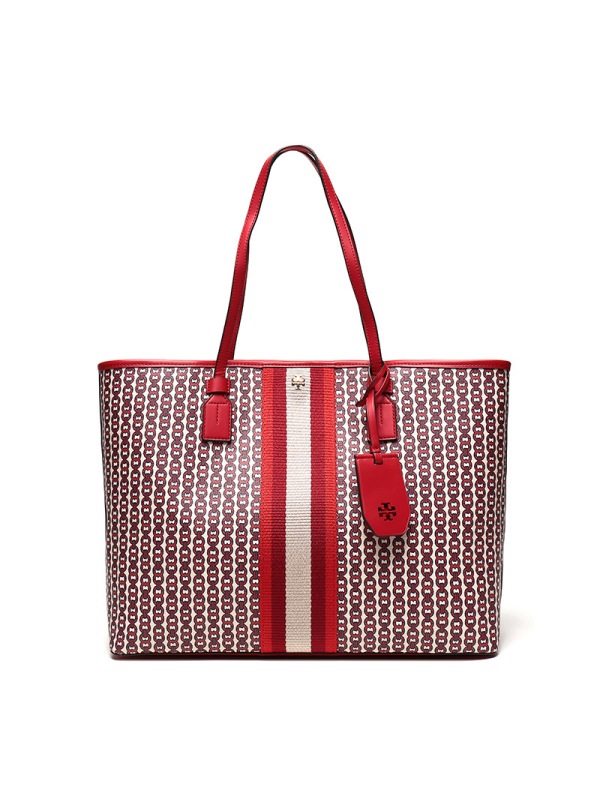 TORY BURCH 托里·伯奇 女士链条印花涂层帆布配皮手提单肩包 53303