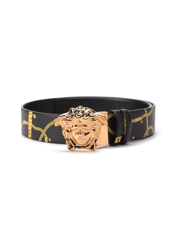范思哲 VERSACE 男士牛皮革板扣式双面皮带腰带DCU6705 1A02740