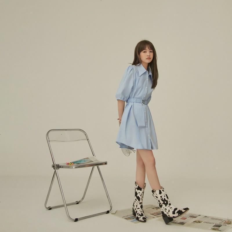 OtherMix泡泡袖气质连衣裙2021年夏季新款韩版收腰短袖女大摆裙子