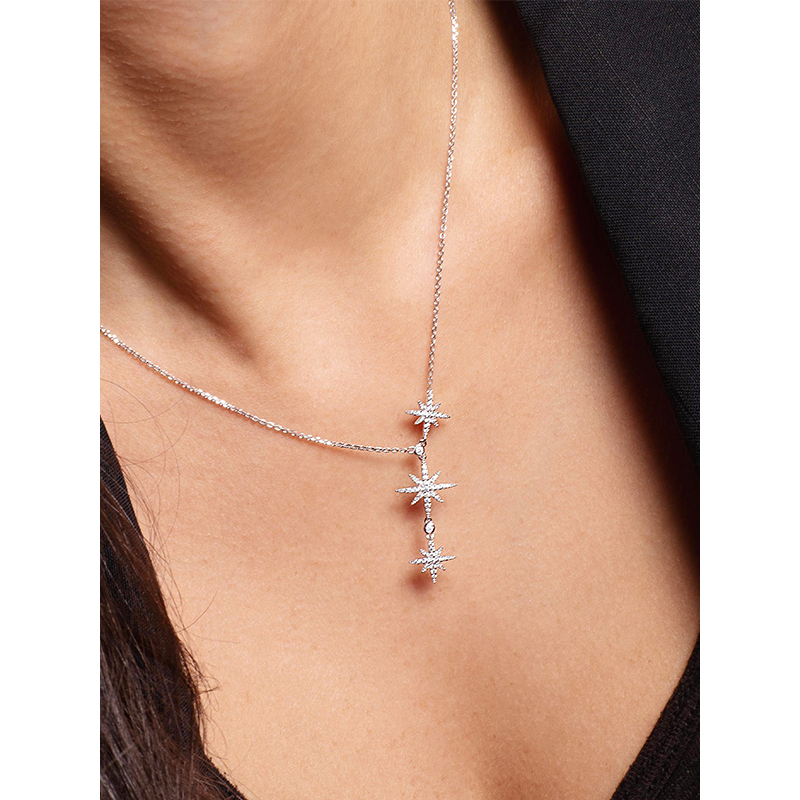 apmmonaco迷你六芒星项链女精致baby轻奢小众锁骨链三段调节送女友