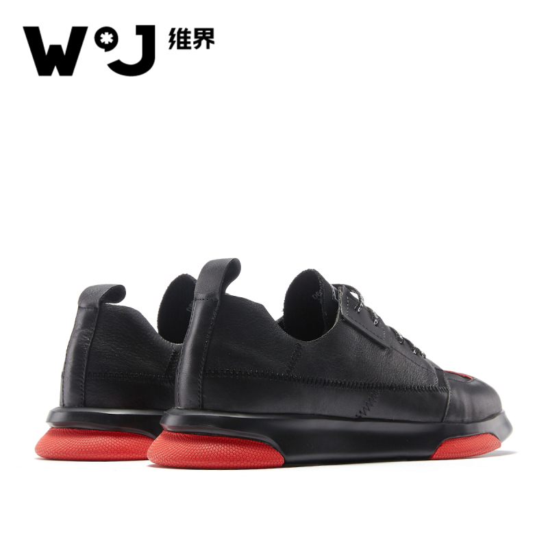 维界维界欧洲站男鞋夏季新款时尚运动厚底休闲鞋韩版透气百搭系带板鞋