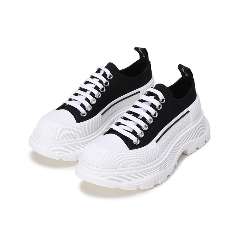 亚历山大麦昆alexandermcqueen女士帆布系带厚底鞋休闲鞋611705w4mv2