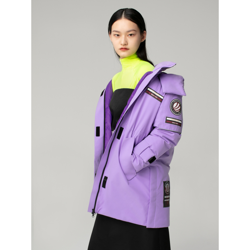 波司登女式工装风羽绒服鹅绒派克中长款冬厚廓形外套