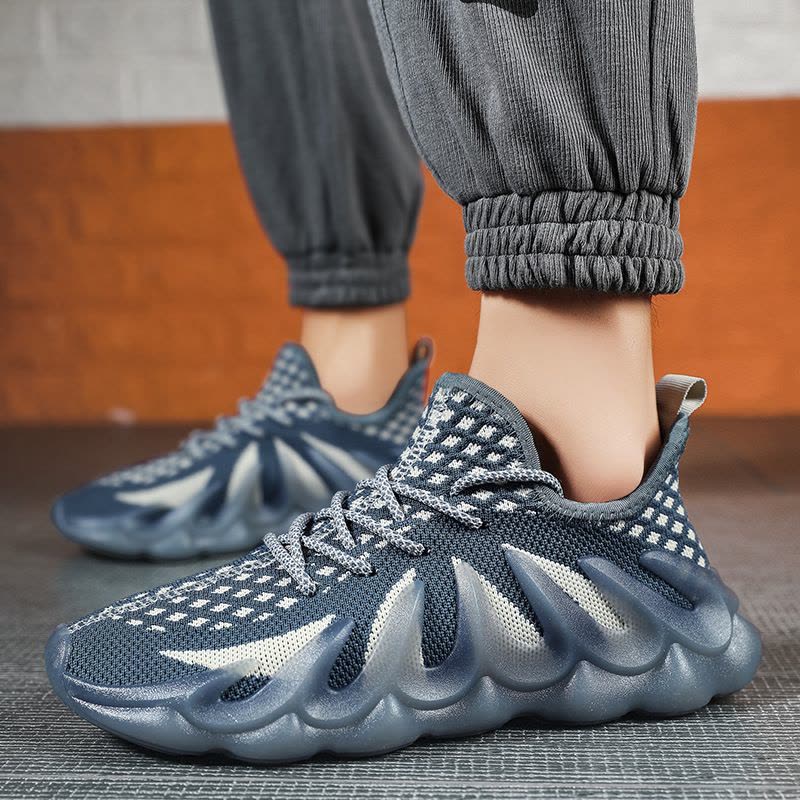 Ceba2021夏季新款火山底飞织椰子鞋潮流休闲运动鞋网面透气跑步鞋男鞋图片