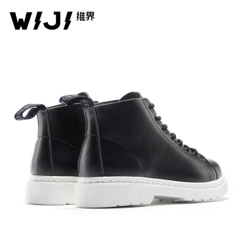 WIJI冬季韩版新款潮流女鞋粗跟时尚百搭个性休闲鞋青春耐磨马丁靴图片