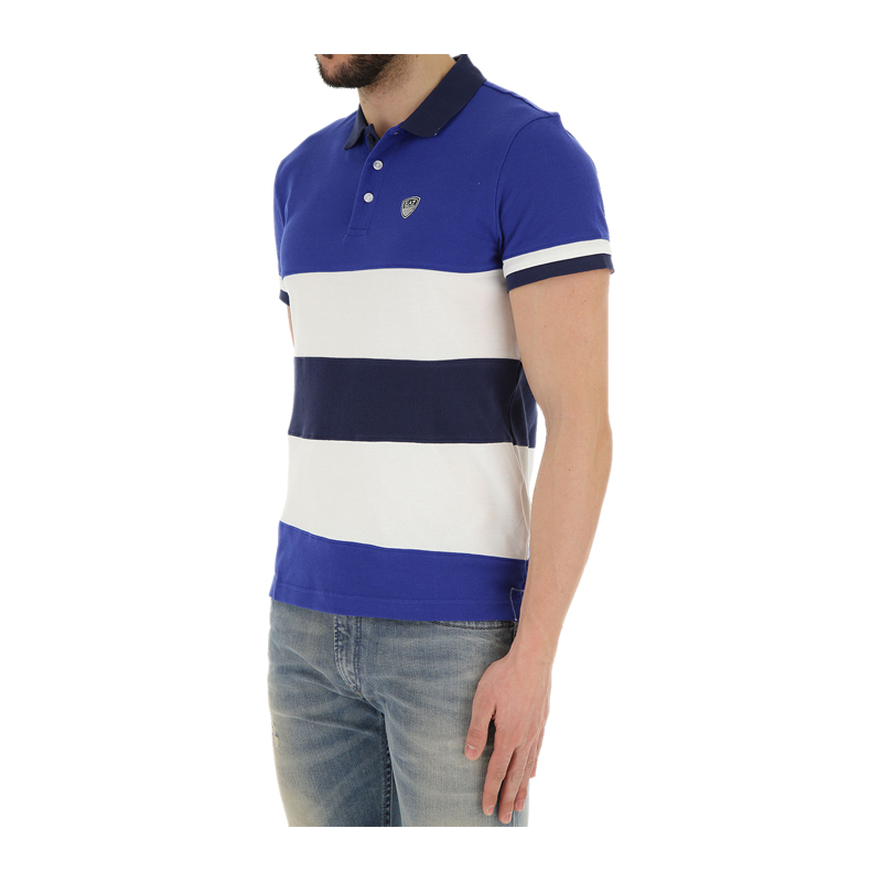 Emporio Armani/安普里奥阿玛尼 EA7系列拼色条纹男士纯棉短袖POLO衫