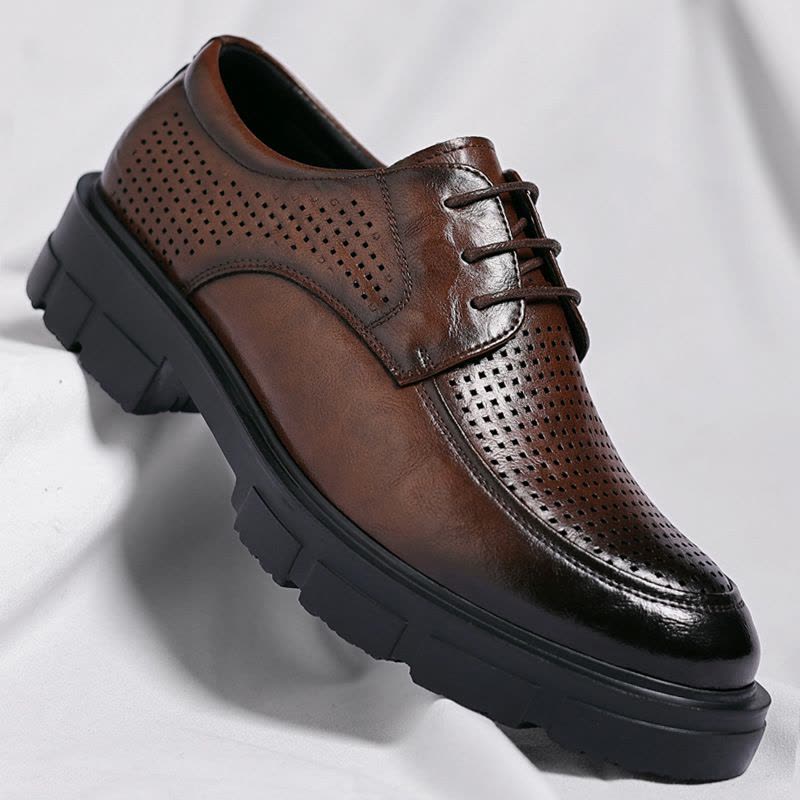 内增高皮鞋男增高男鞋高级感商务正装男士结婚新郎鞋SJZ81-1图片