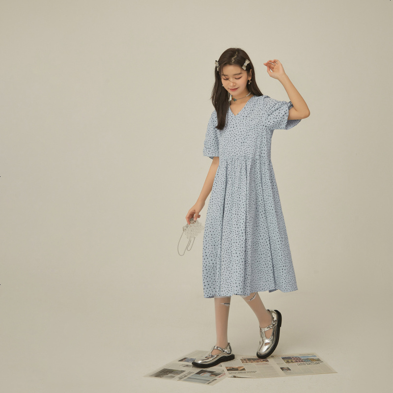 OtherMix小碎花抽褶连衣裙2021年夏季新款印花泡泡袖女式大摆裙子