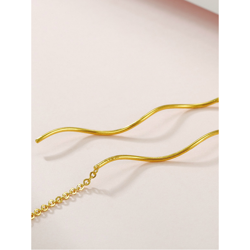 金大福kingtaifook黄金耳饰女士款黄金耳线星星款足金999耳饰黄金耳坠