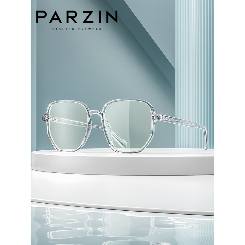 帕森(PARZIN)防蓝光眼镜 透明框显瘦脸抗蓝光男女护目镜轻盈大框眼镜新款15783