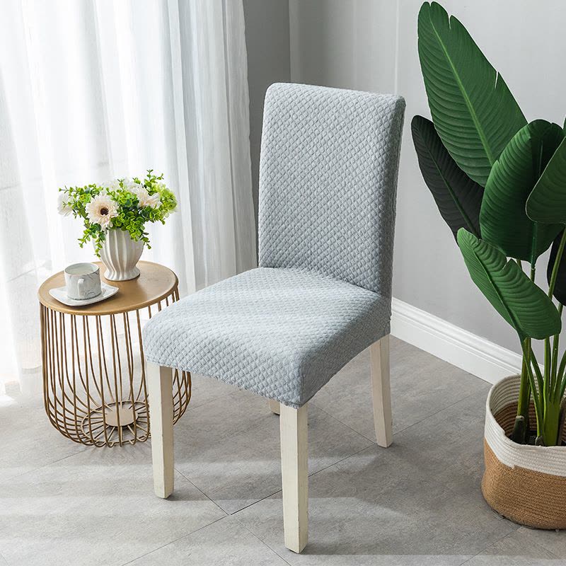 Ceba家用连体简约弹力通用座椅套针织凳套罩布艺格子餐椅套加厚椅子套图片