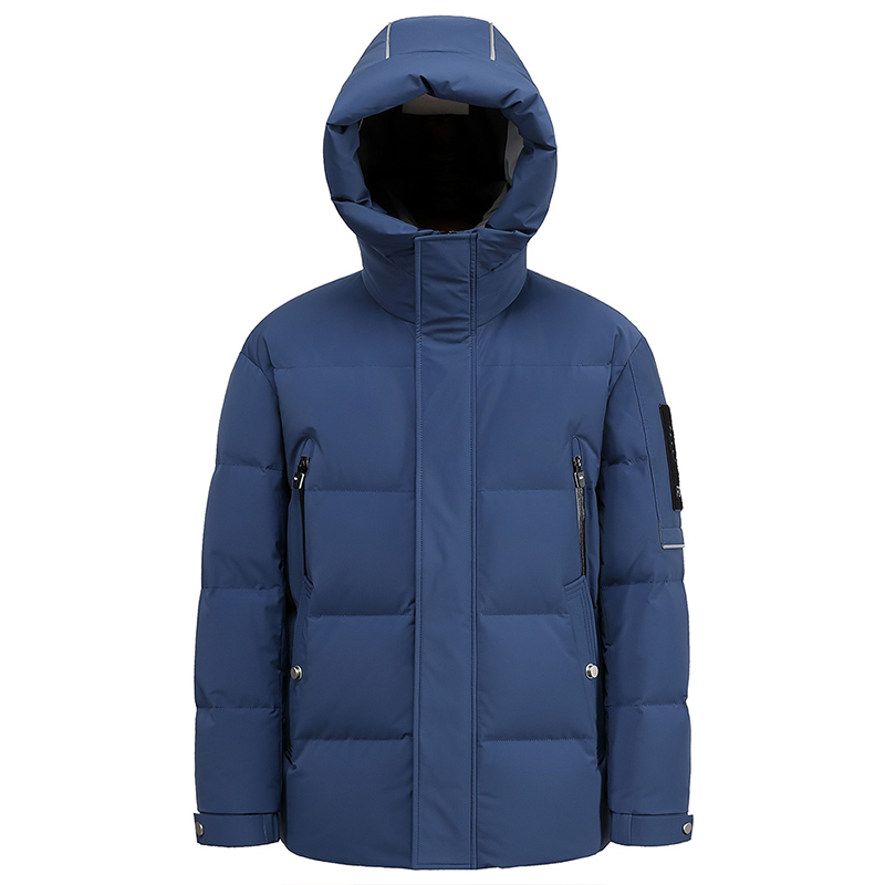 鸭鸭90鸭绒羽绒服男士新款冬季短款连帽立领潮流外套