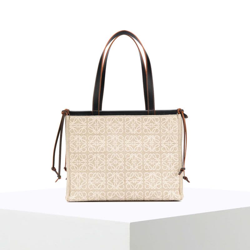 预售 罗意威LOEWE Anagram 亚麻和牛皮革 Cushion Tote 手袋 女士手提包 A612B90X14图片