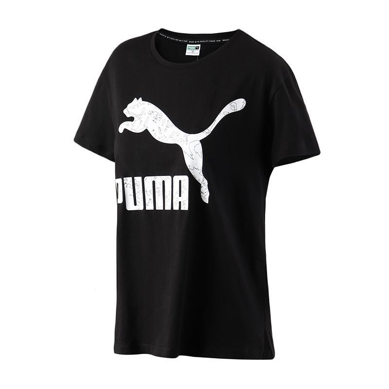 PUMA彪马女装跑步训练运动服LOGO圆领休闲短袖T恤596521