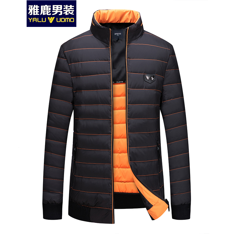 雅鹿男装冬季新款短款修身立领保暖休闲时尚羽绒外套Y0316853