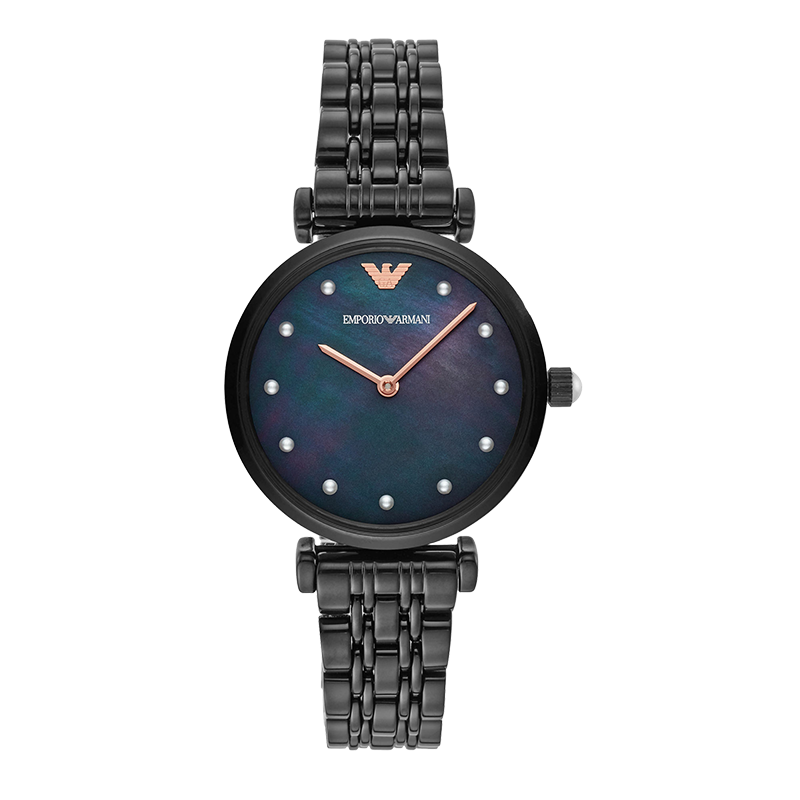 阿玛尼(EMPORIO.ARMANI)满天星手表乌金珍珠刻度休闲石英表女士腕表AR11268