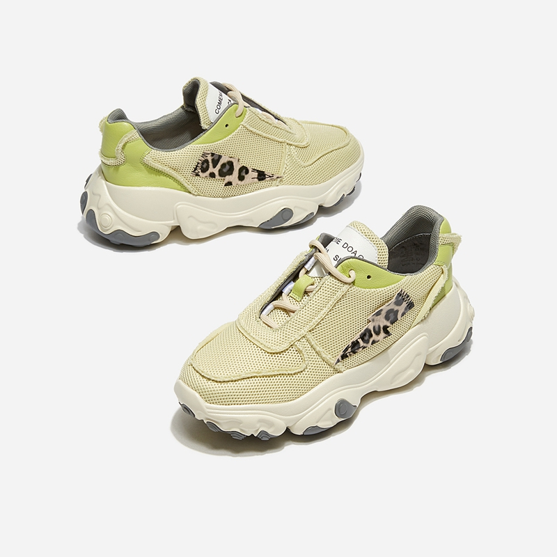 热风女士时尚休闲鞋系带圆头深口老爹鞋h42w9147