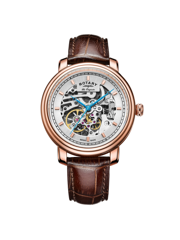 rotary劳特莱机械表男镂空系列瑞士品牌休闲商务男士机械表gs9052103