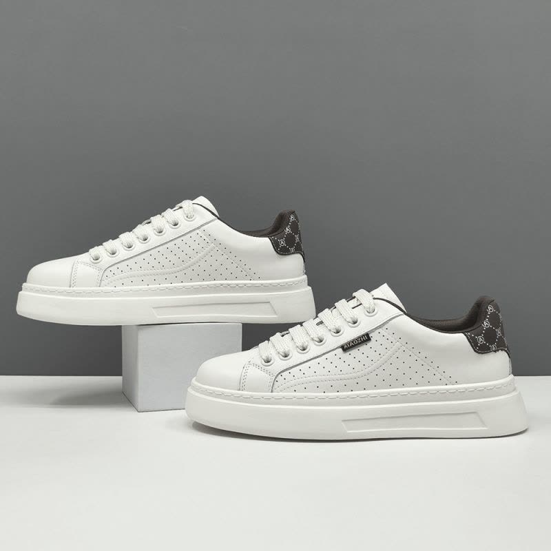 真皮板鞋男款潮流百搭鞋子欧洲站男鞋男士小白鞋厚底运动休闲鞋男图片