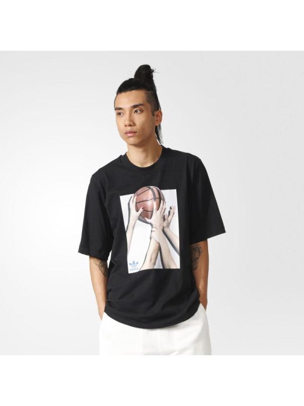 Adidas阿迪达斯短袖T恤男圆领舒适印花休闲-BJ9945
