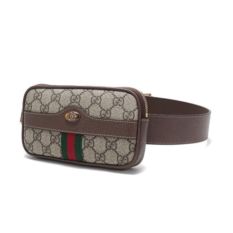 GUCCI 古驰 女士高级人造帆布配皮iPhone保护套单肩斜挎包腰包 519308 96IWS