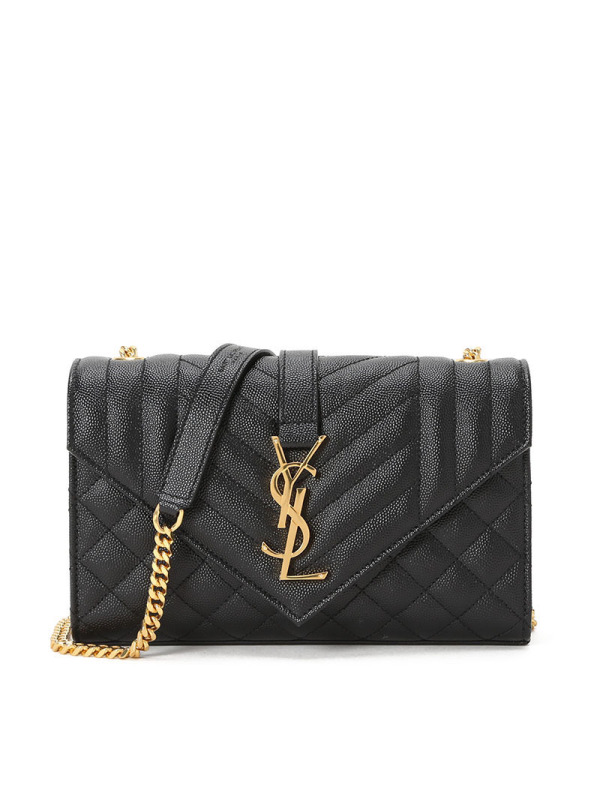 预售 圣罗兰YSL ENVELOPE 小号 信封粒面压花 链条包 女士单肩包 600195 金链