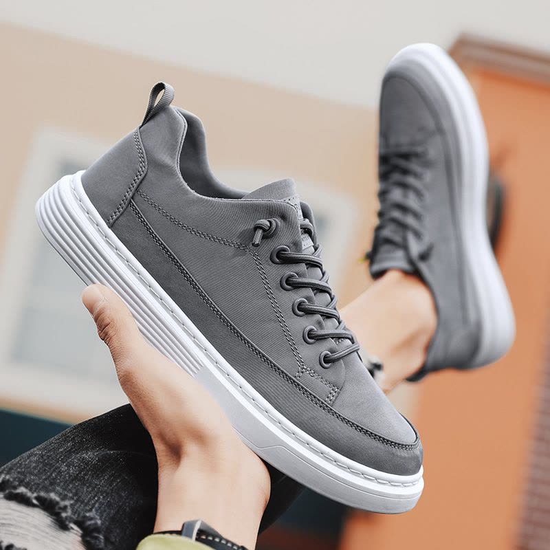 Ceba2022夏季新款圆头纯色冰丝雨伞布板鞋青年潮流时尚休闲运动图片