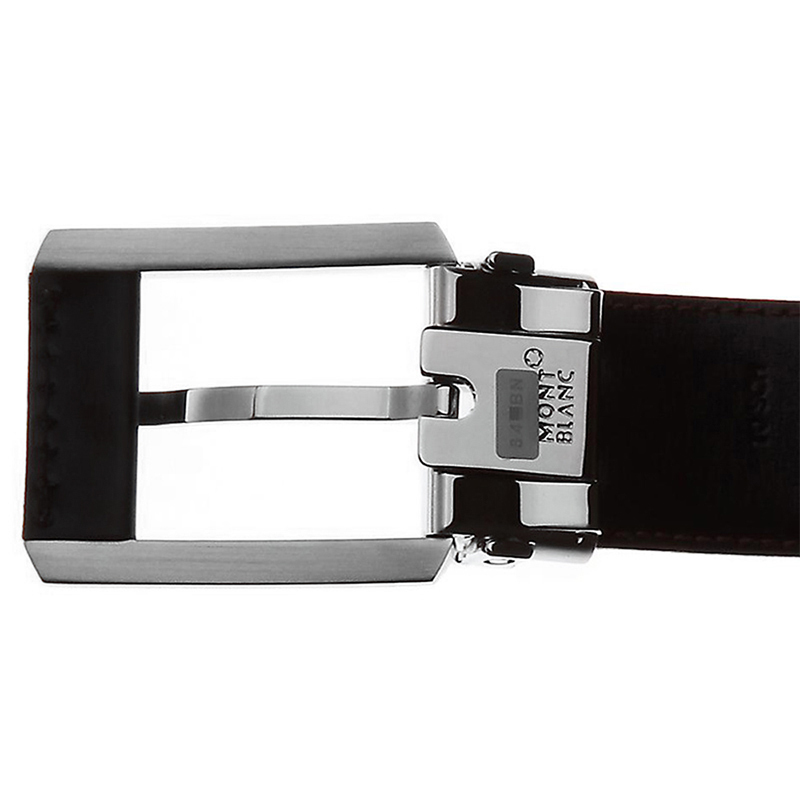 Montblanc（万宝龙）男士当代系列缎砂矩形针式皮带/腰带120厘米 38158 黑色