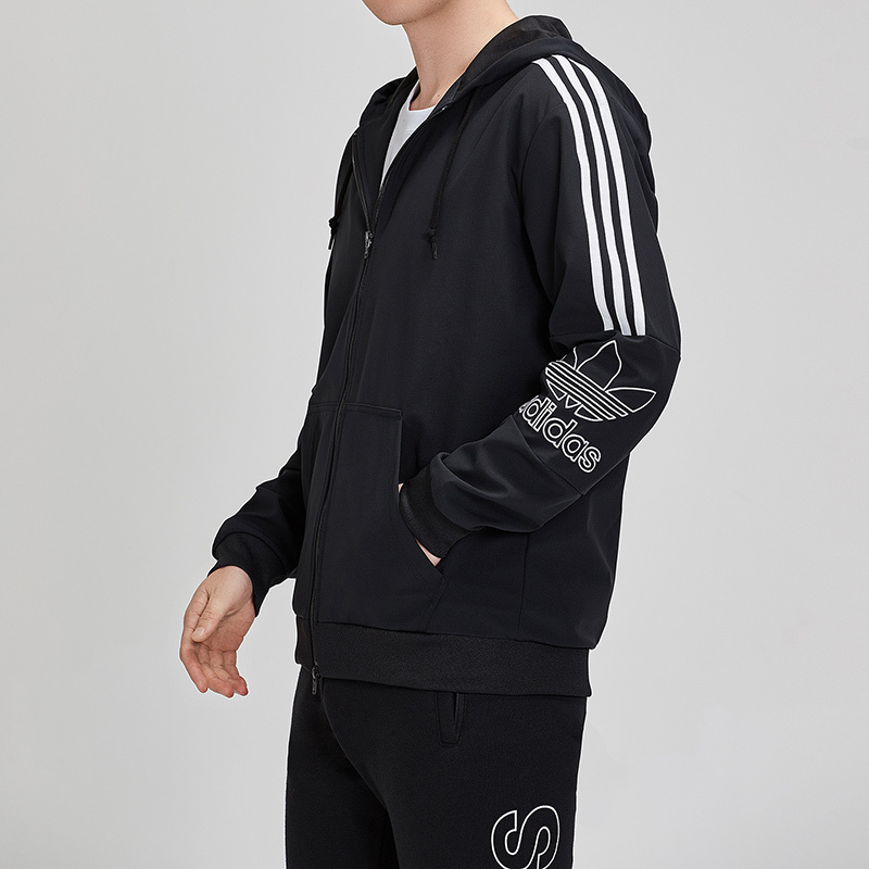 adidas阿迪达斯三叶草男装运动休闲连帽外套DX3853