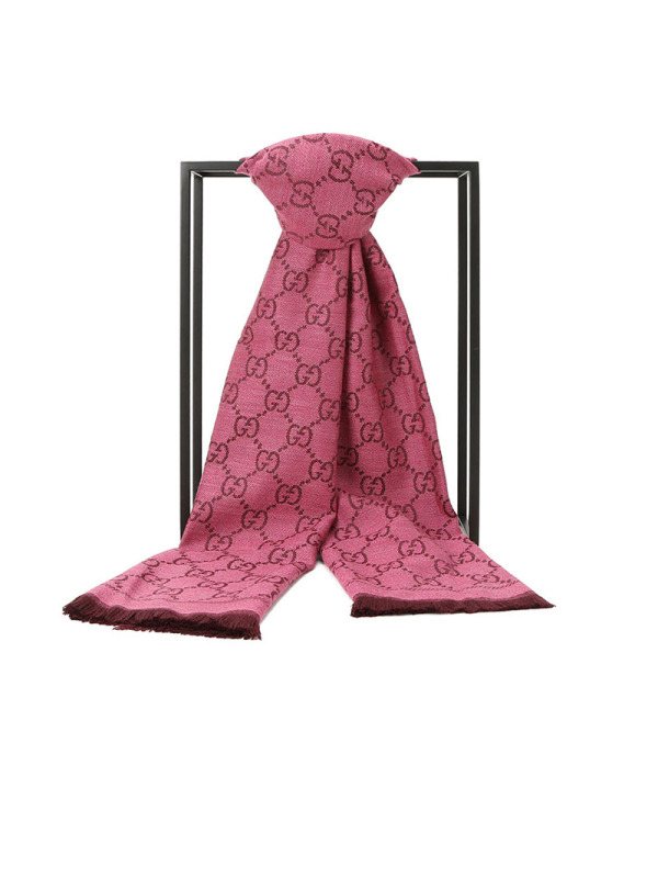 预订GUCCI\古驰 GG提花图案流苏边 围巾48*180CM