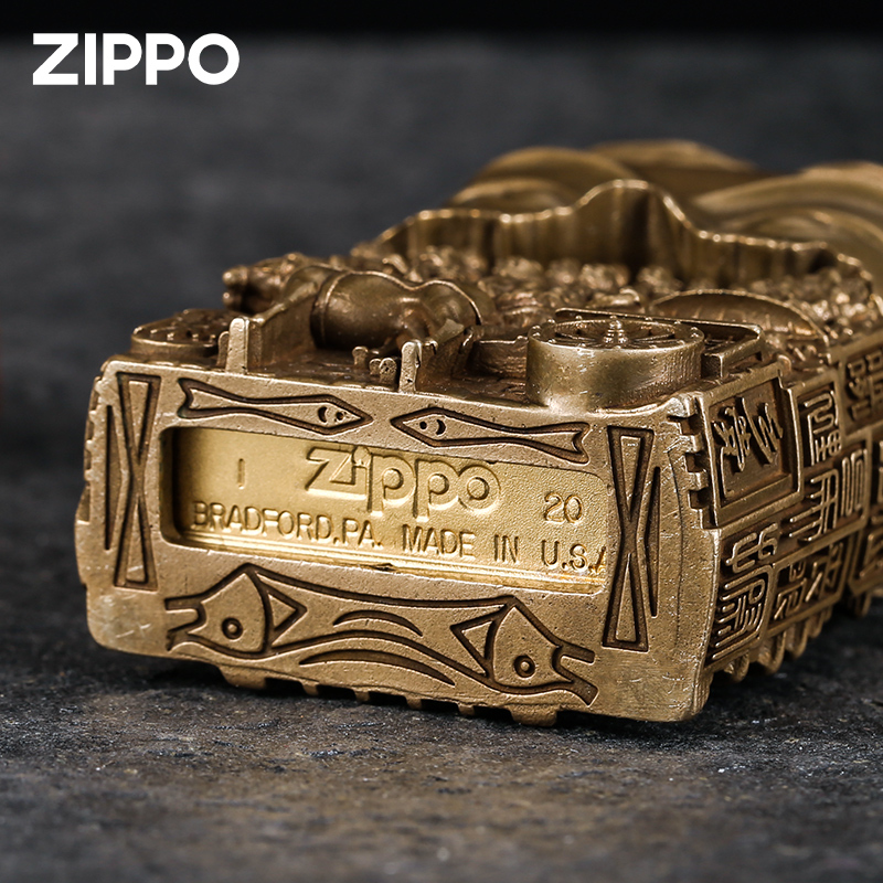 zippo正版秦始皇兵马俑古城西安浮雕收藏级防风煤油打火机