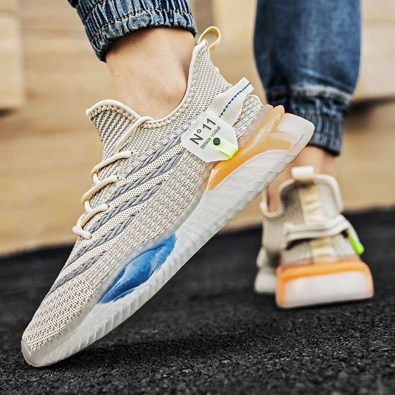 Ceba2022春季新款飞织椰子鞋透明底休闲运动鞋网面透气跑步鞋潮男鞋图片