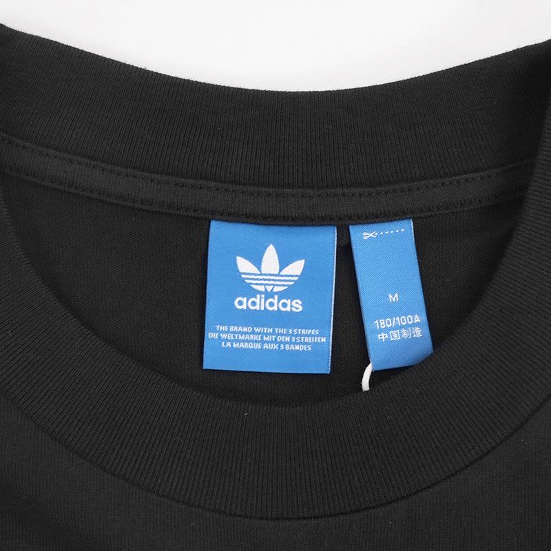 阿迪达斯adidas三叶草春季男子大logo圆领休闲短袖T恤BK7175图片