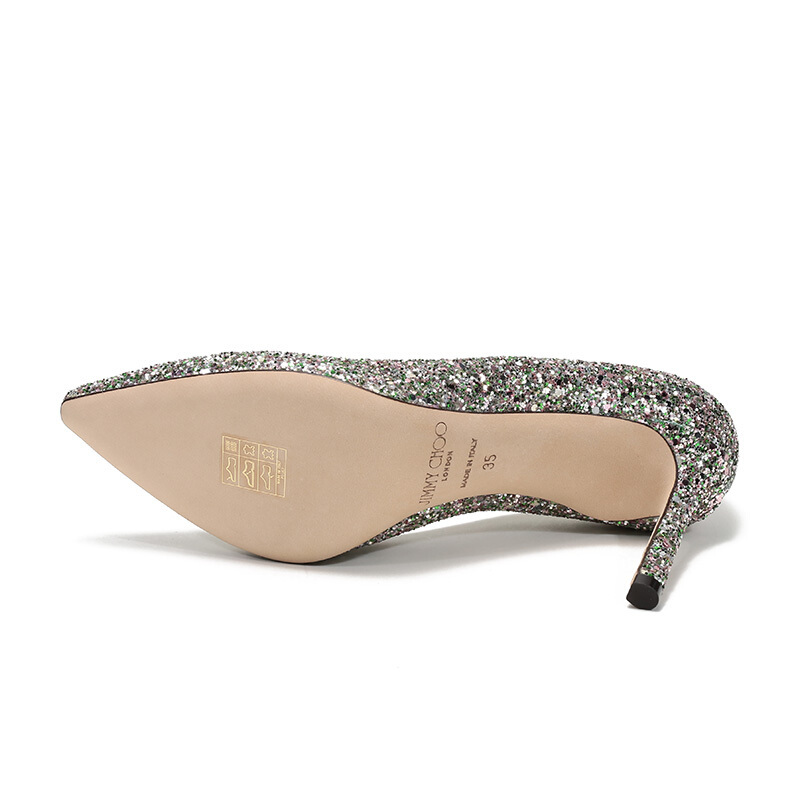 JIMMY CHOO 周仰杰 女士闪光面料尖头高跟鞋 ROMY 85 CGF 204