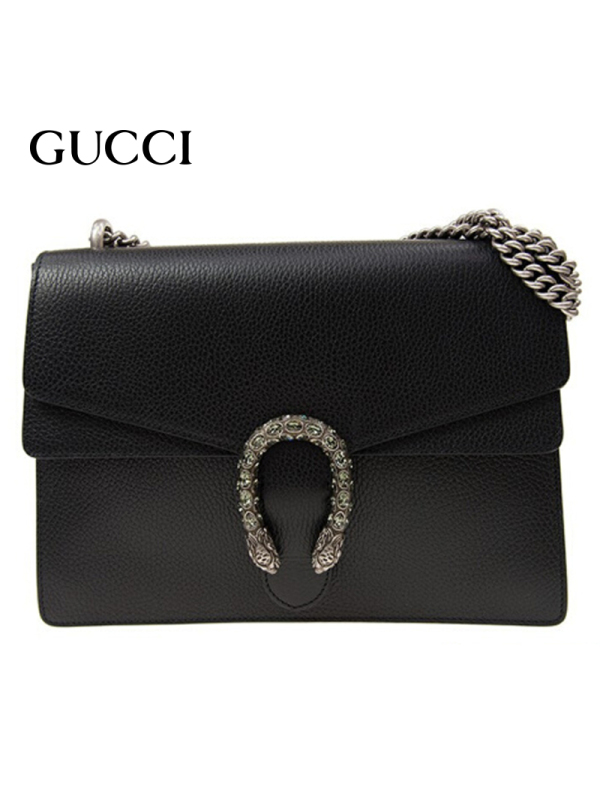 女包奢侈品女士dionysus系列黑色皮革蛇头扣单肩斜挎包酒神包黑色