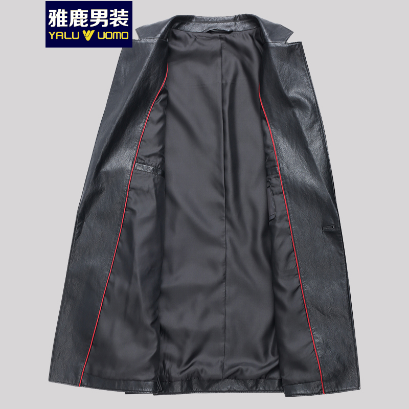 雅鹿男装2018休闲爸爸装柔软保暖皮衣新款S45EDPA88030