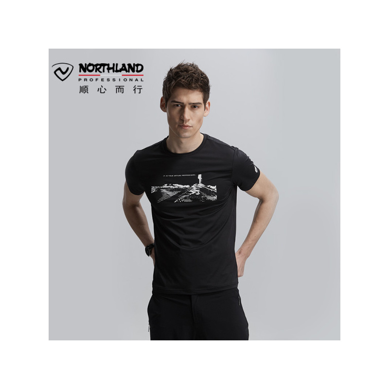 诺诗兰(NORTHLAND)户外运动男士圆领短袖T恤GQ085A05