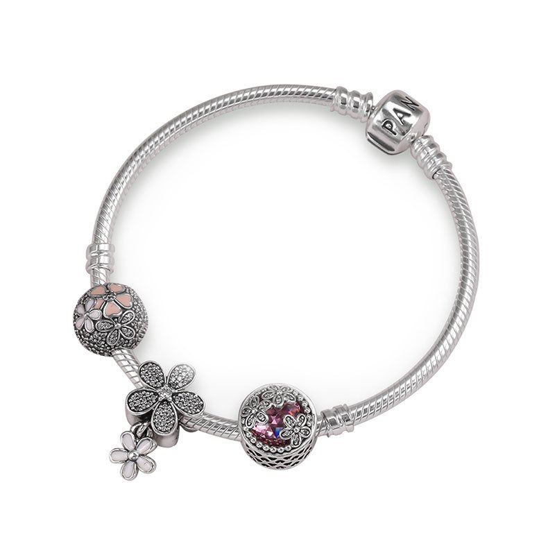 PANDORA潘多拉成品手链 时尚雏菊花语 925银时尚串珠成品手链 ZH-014