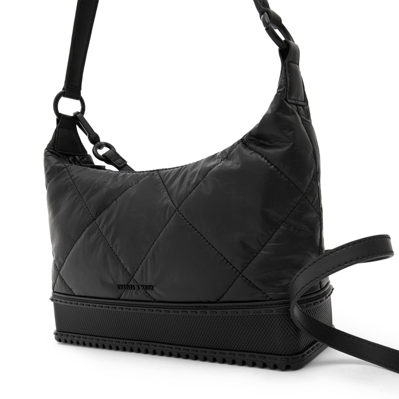 CHARLES&KEITH 小CK秋季新品女士织物菱格手提单肩腋下包 CK2-20781596