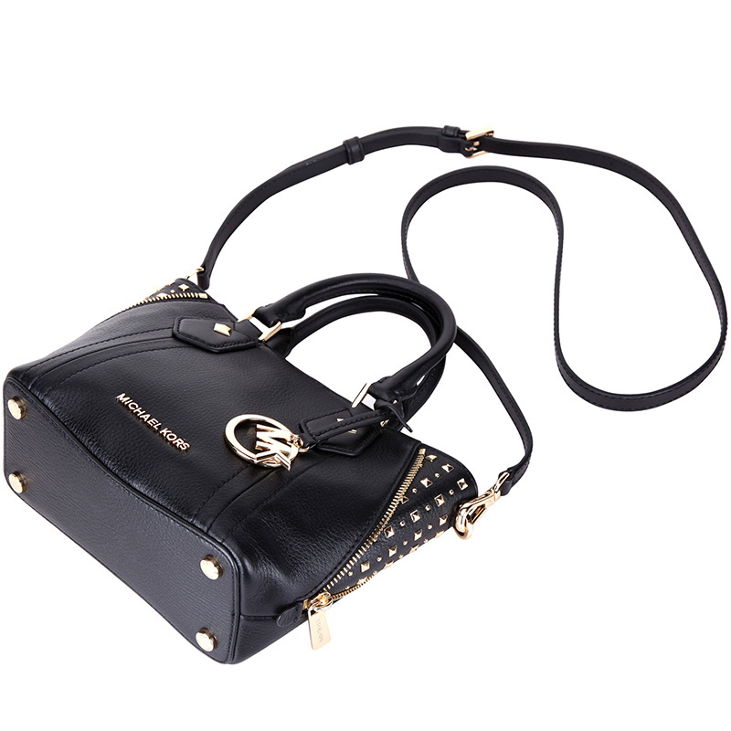 MICHAEL KORS 迈克·科尔斯 MK女包 ARIA系列黑色皮质女士手提单肩斜挎包女