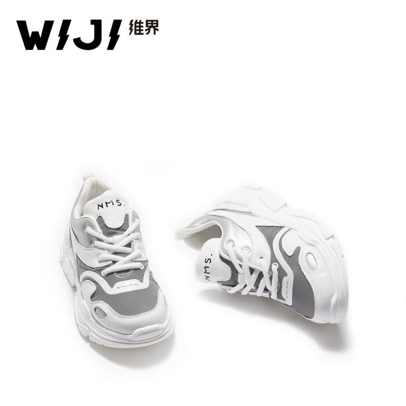 WIJI2018秋冬新款时尚运动街头休闲鞋潮流拼接耐磨透气舒适个性女图片