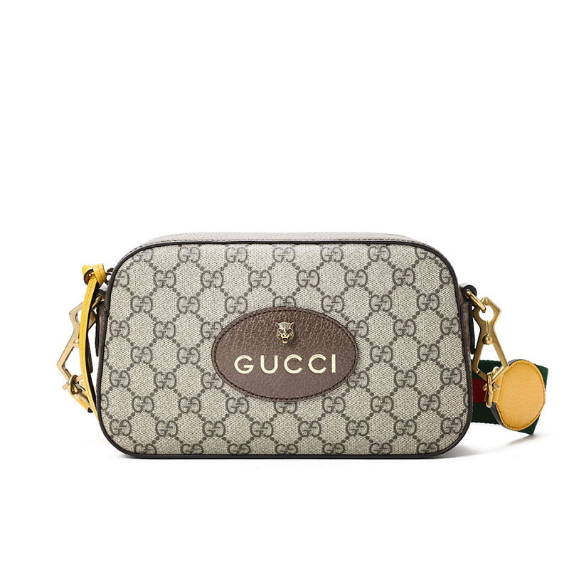 预订 GUCCI 古驰 老花 单肩包 斜挎包 相机包 虎头标识老花款476466金扣