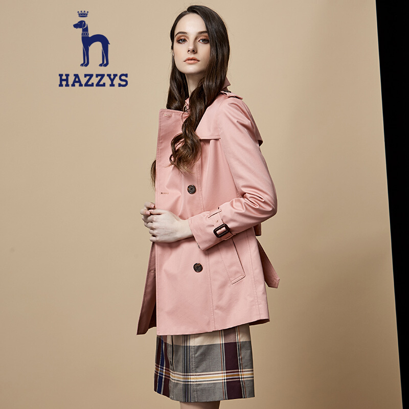 哈吉斯HAZZYS 秋冬新款风衣都市英伦外套